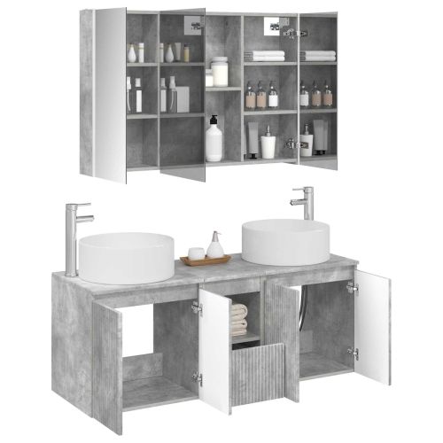 Комплект шкафове за баня 4 pcs Бетонно сиво