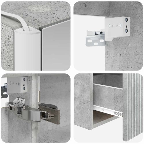 Комплект шкафове за баня 4 pcs Бетонно сиво