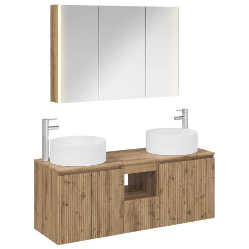 Комплект шкафове за баня 4 pcs Дъб артизан 103,5 x 15,5 x 70 см