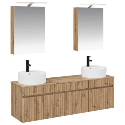 Комплект шкафове за баня 5 pcs Дъб артизан 50 x 14,5 x 70 см