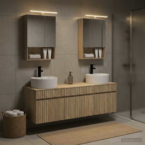 Комплект шкафове за баня 5 pcs Дъб сонома 50 x 14,5 x 70 см
