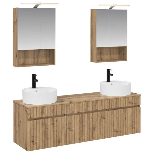 Комплект шкафове за баня 5 pcs Дъб артизан 50 x 14,5 x 70 см