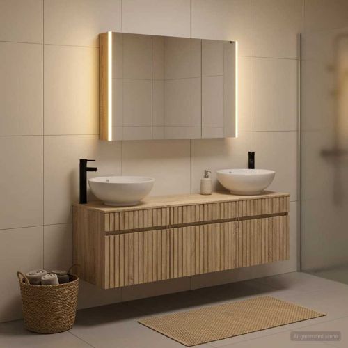 Комплект шкафове за баня 4 pcs Дъб сонома 103,5 x 15,5 x 70 см