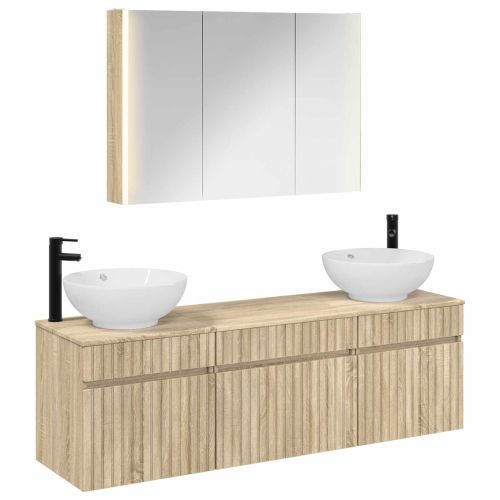 Комплект шкафове за баня 4 pcs Дъб сонома 103,5 x 15,5 x 70 см