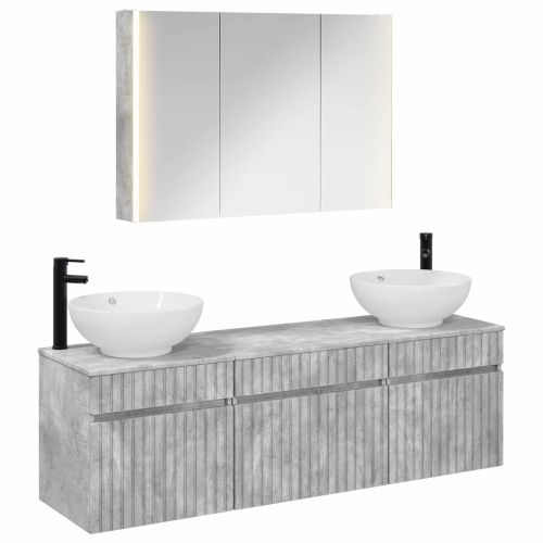 Комплект шкафове за баня 4 pcs Бетонно сиво