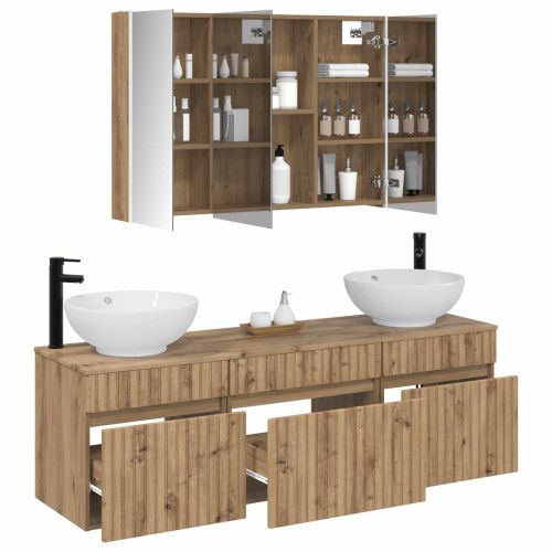 Комплект шкафове за баня 4 pcs Дъб артизан 103,5 x 15,5 x 70 см