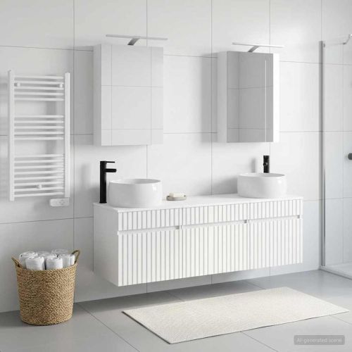 Комплект шкафове за баня 5 pcs Бяло 50 x 14,5 x 70 см
