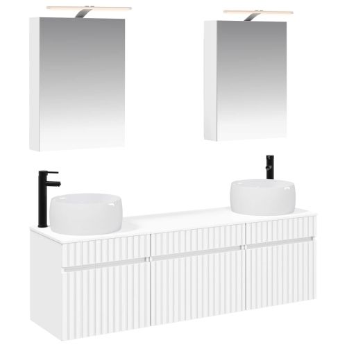 Комплект шкафове за баня 5 pcs Бяло 50 x 14,5 x 70 см