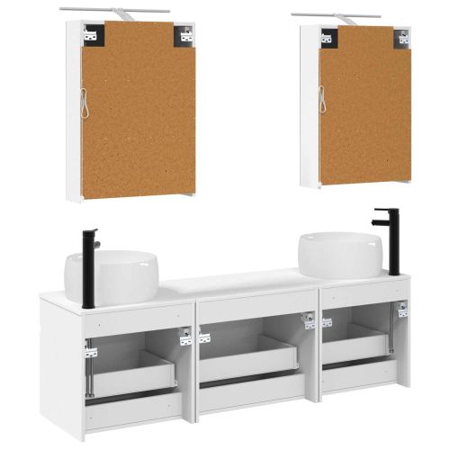 Комплект шкафове за баня 5 pcs Бяло 50 x 14,5 x 70 см