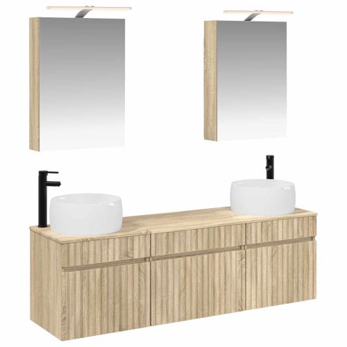 Комплект шкафове за баня 5 pcs Дъб сонома 50 x 14,5 x 70 см