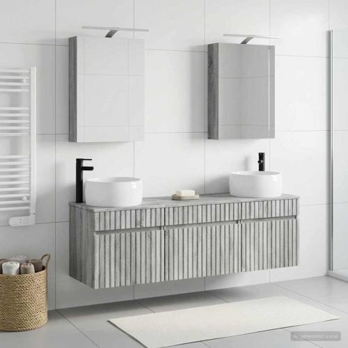 Комплект шкафове за баня 5 pcs Сив Сонома 50 x 14,5 x 70 см