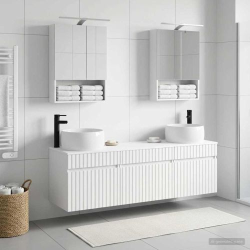 Комплект шкафове за баня 5 pcs Бяло 50 x 14,5 x 70 см