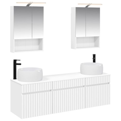 Комплект шкафове за баня 5 pcs Бяло 50 x 14,5 x 70 см