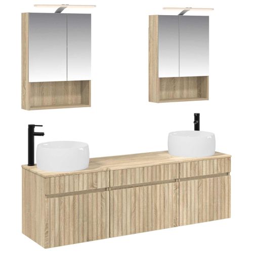 Комплект шкафове за баня 5 pcs Дъб сонома 50 x 14,5 x 70 см