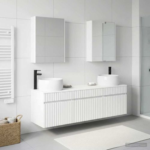 Комплект шкафове за баня 5 pcs Бяло 53 x 15,5 x 70 см