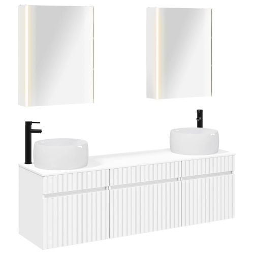 Комплект шкафове за баня 5 pcs Бяло 53 x 15,5 x 70 см