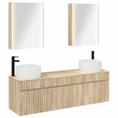 Комплект шкафове за баня 5 pcs Дъб сонома 53 x 15,5 x 70 см