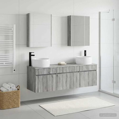 Комплект шкафове за баня 5 pcs Сив Сонома 53 x 15,5 x 70 см