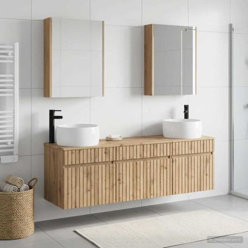 Комплект шкафове за баня 5 pcs Дъб артизан 53 x 15,5 x 70 см