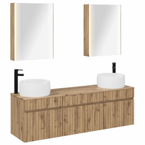 Комплект шкафове за баня 5 pcs Дъб артизан 53 x 15,5 x 70 см