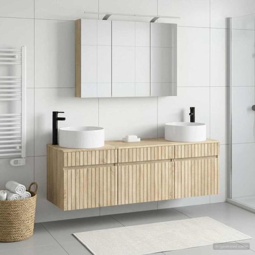 Комплект шкафове за баня 4 pcs Дъб сонома 100 x 14,5 x 70 см
