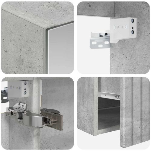 Комплект шкафове за баня 4 pcs Бетонно сиво 100 x 14,5 x 70 см