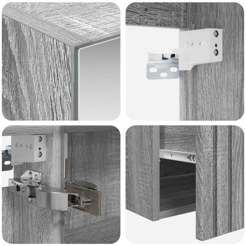 Комплект шкафове за баня 4 pcs Сив Сонома 100 x 14,5 x 70 см