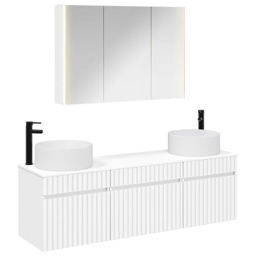 Комплект шкафове за баня 4 pcs Бяло 103,5 x 15,5 x 70 см