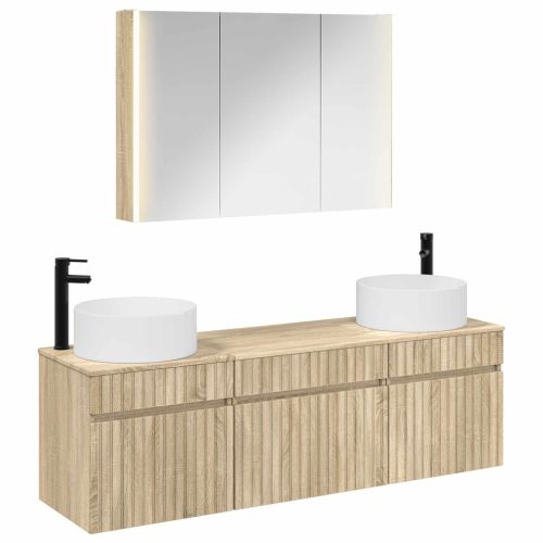 Комплект шкафове за баня 4 pcs Дъб сонома 103,5 x 15,5 x 70 см