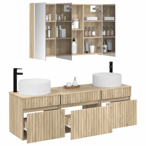 Комплект шкафове за баня 4 pcs Дъб сонома 103,5 x 15,5 x 70 см