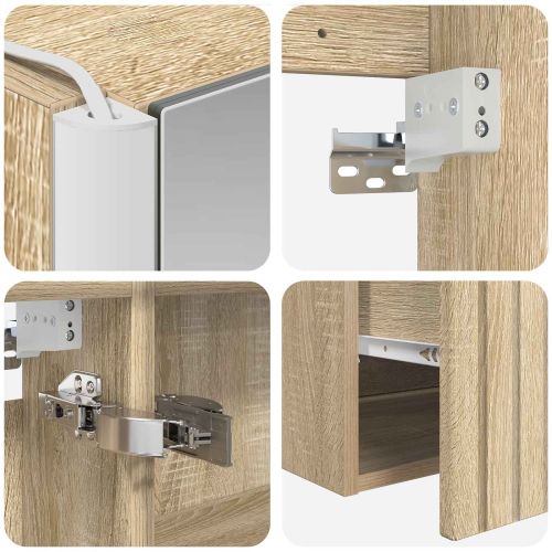 Комплект шкафове за баня 4 pcs Дъб сонома 103,5 x 15,5 x 70 см