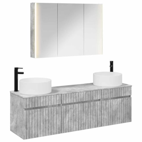 Комплект шкафове за баня 4 pcs Бетонно сиво