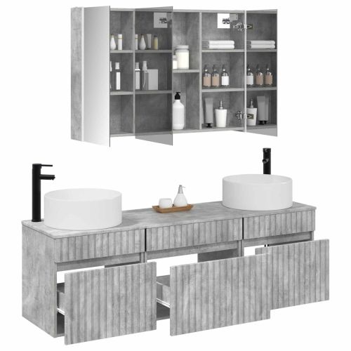 Комплект шкафове за баня 4 pcs Бетонно сиво