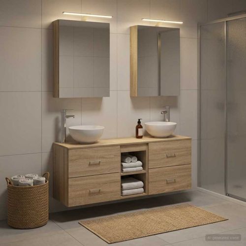 Комплект шкафове за баня 5 pcs Дъб сонома 50 x 14,5 x 70 см