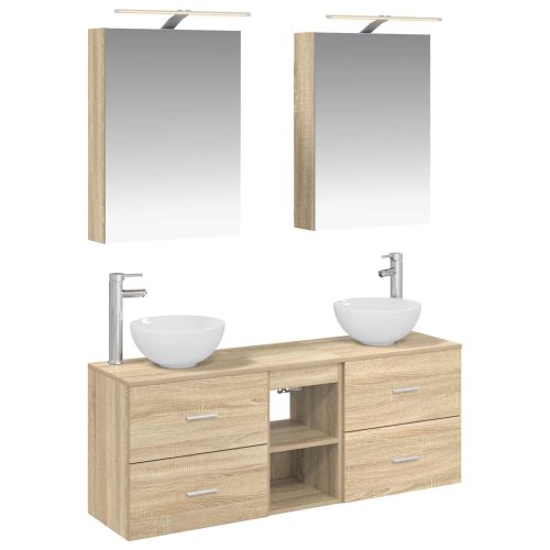 Комплект шкафове за баня 5 pcs Дъб сонома 50 x 14,5 x 70 см