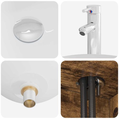 Комплект шкафове за баня 5 pcs Опушен дъб 50 x 14,5 x 70 см