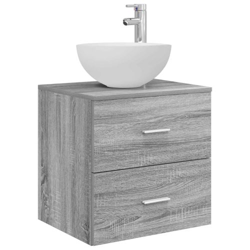 Комплект шкафове за баня 5 pcs Сив Сонома 50 x 14,5 x 70 см