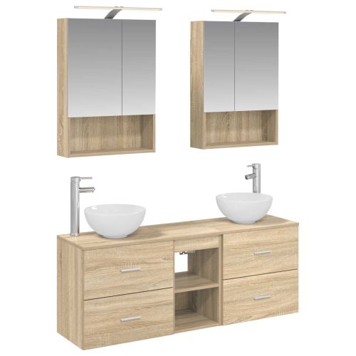 Комплект шкафове за баня 5 pcs Дъб сонома 50 x 14,5 x 70 см