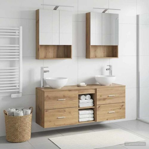 Комплект шкафове за баня 5 pcs Дъб артизан 50 x 14,5 x 70 см