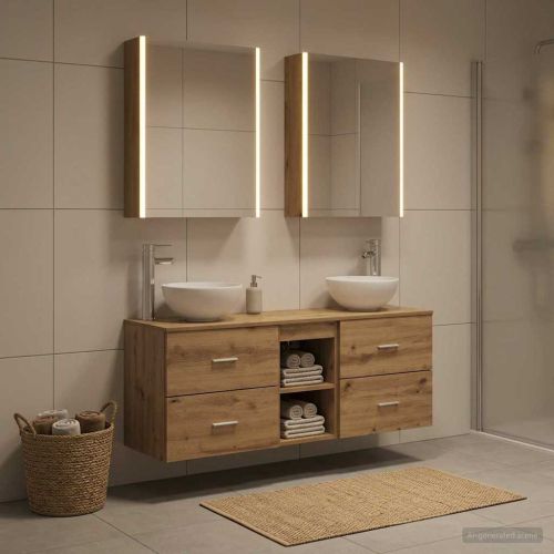 Комплект шкафове за баня 5 pcs Дъб артизан 53 x 15,5 x 70 см