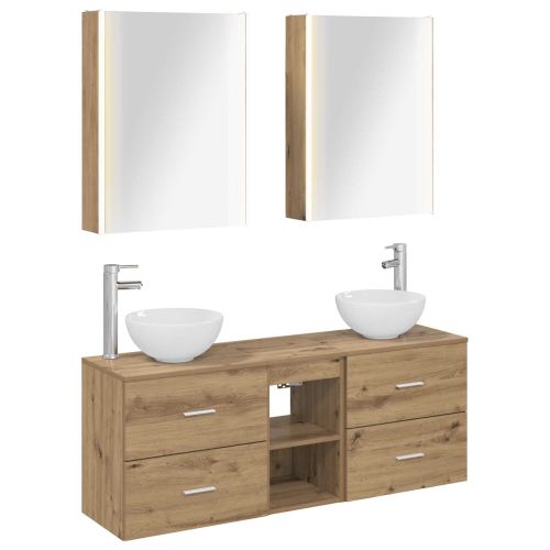 Комплект шкафове за баня 5 pcs Дъб артизан 53 x 15,5 x 70 см