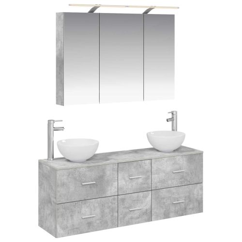 Комплект мебели за баня 4 pcs Бетонно сиво