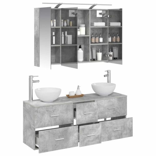 Комплект мебели за баня 4 pcs Бетонно сиво