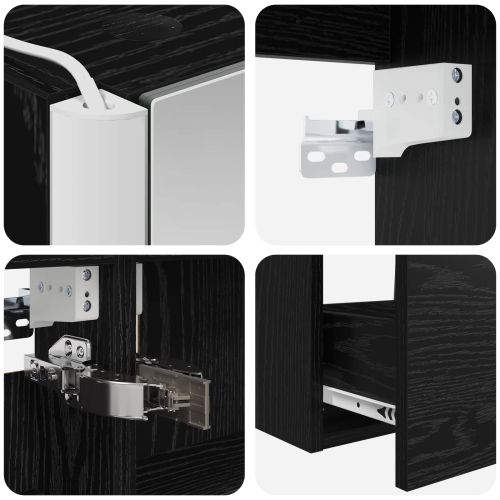 Комплект мебели за баня 4 pcs Черен дъб