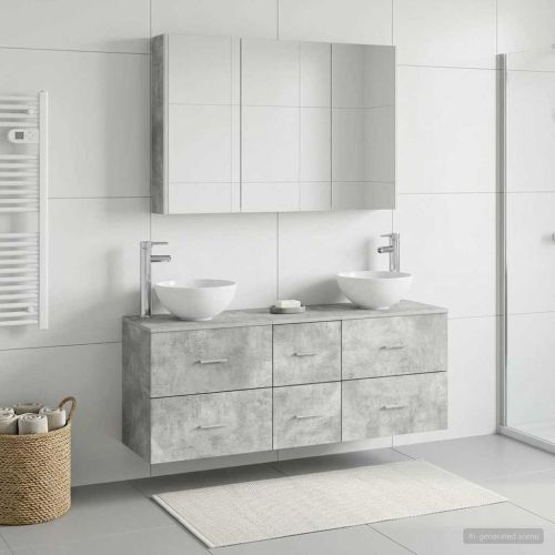 Комплект мебели за баня 4 pcs Бетонно сиво