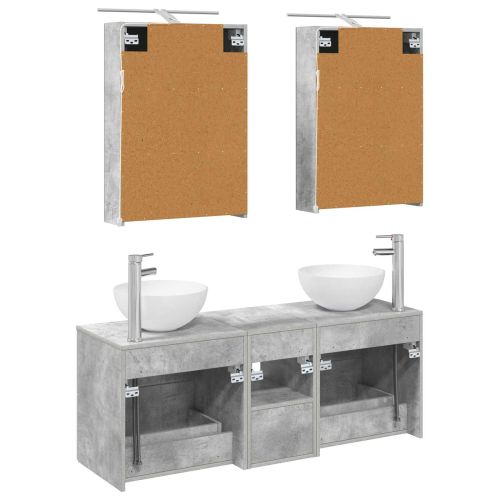 Комплект мебели за баня 5 pcs Бетонно сиво