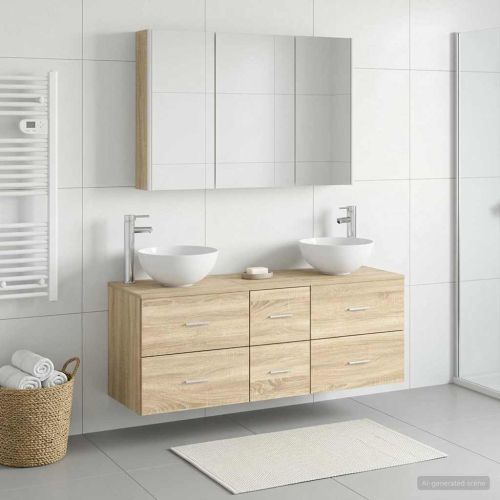 Комплект мебели за баня 4 pcs Дъб сонома