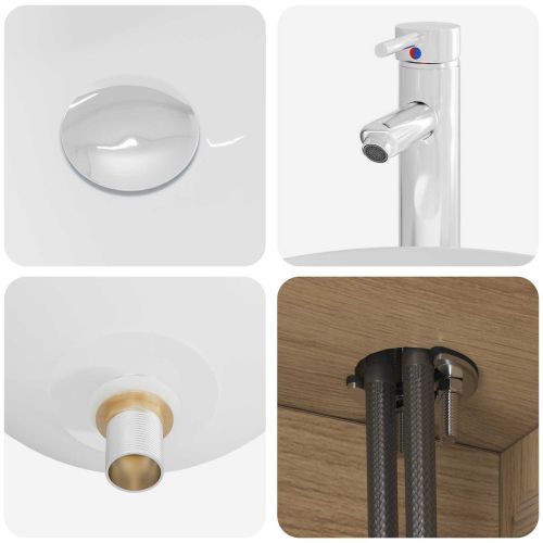 Комплект мебели за баня 4 pcs Дъб артизан