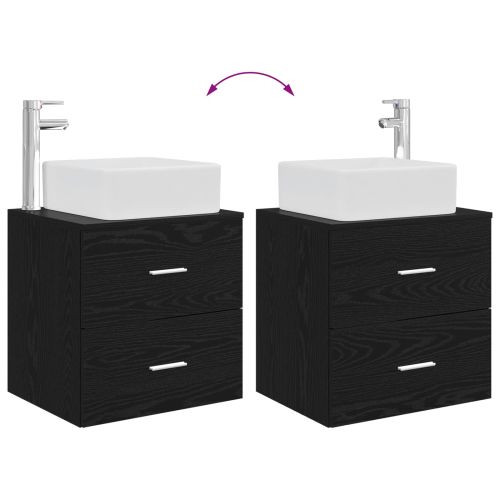 Комплект мебели за баня 5 pcs Черен дъб