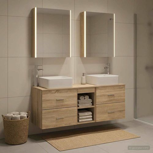 Комплект мебели за баня 5 pcs Дъб сонома